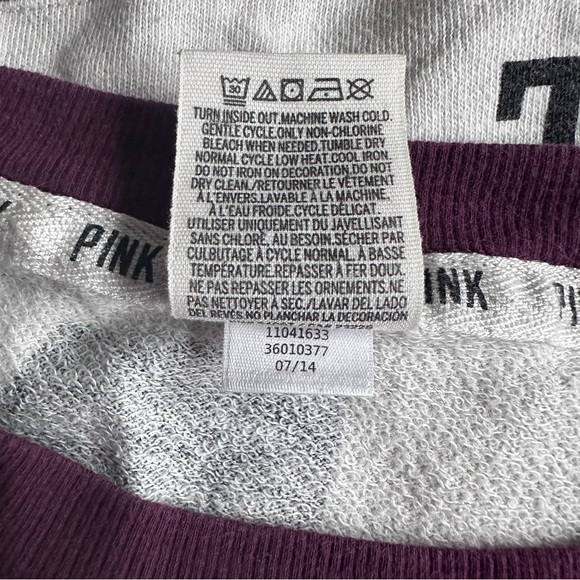 Victoria's Secret PINK | Maroon & Cream Logo Varsity Crew | Size Extra Small - Picture 8 of 10